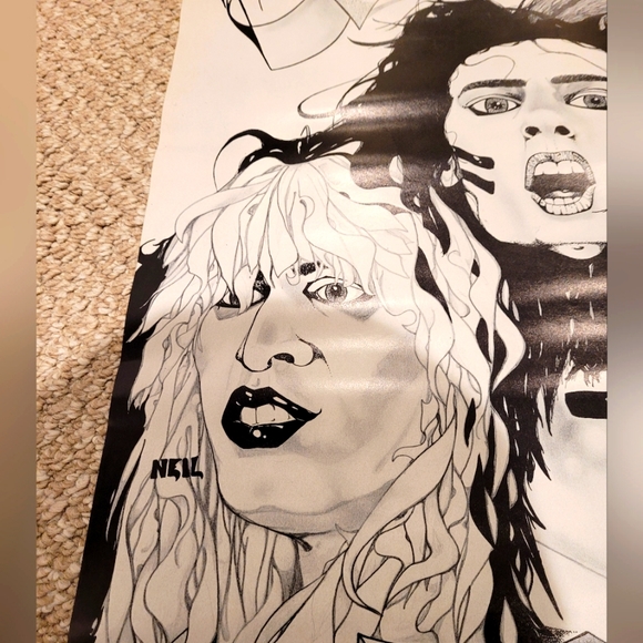 RARE Vintage Motley Crue Illustrated poster. - Picture 6 of 10